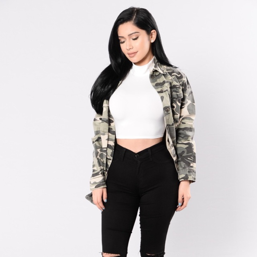 Fashion Nova Oversized Camo Jacket
